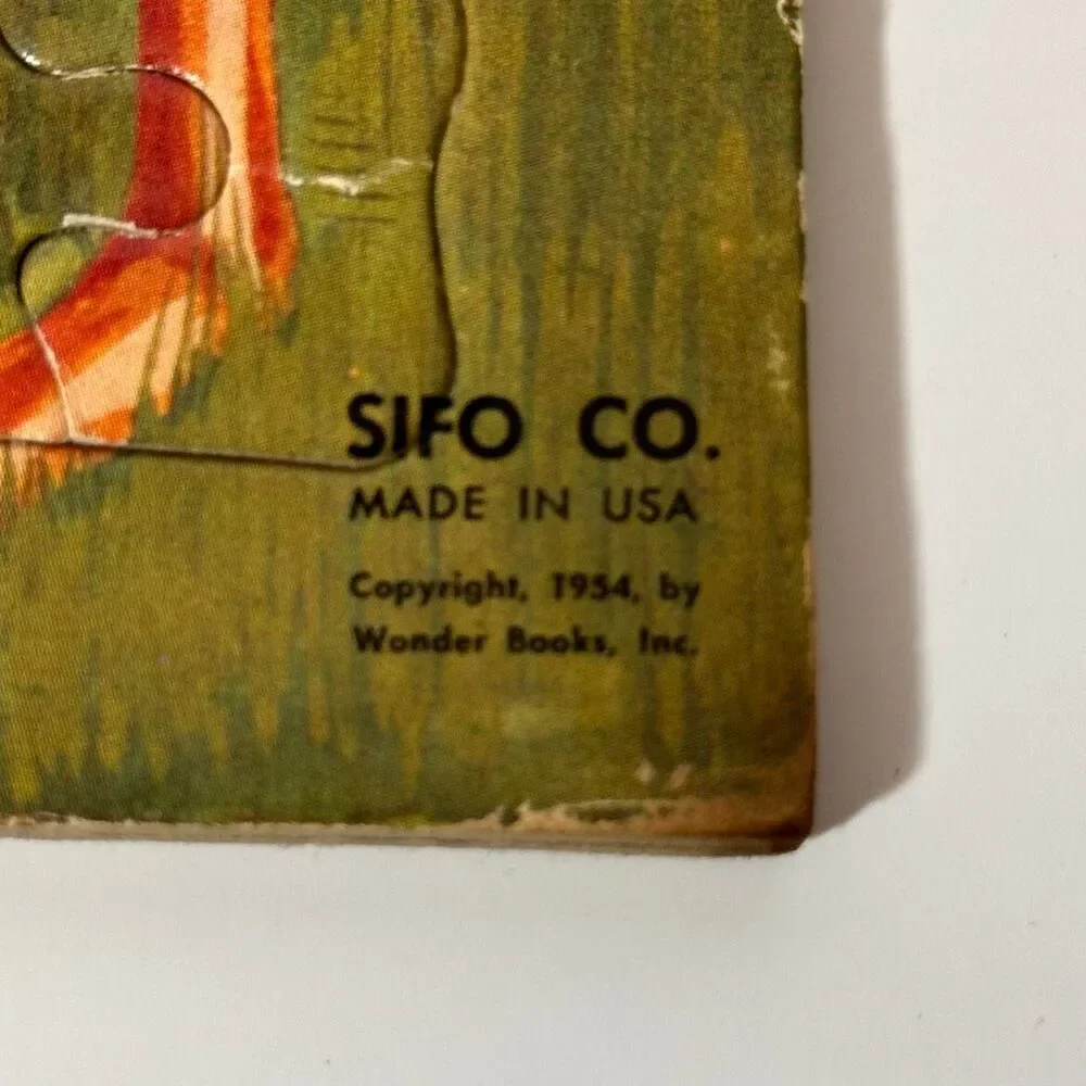 Vintage Wooden Picture Tray Puzzles Sifo Co Lot of 4 1954